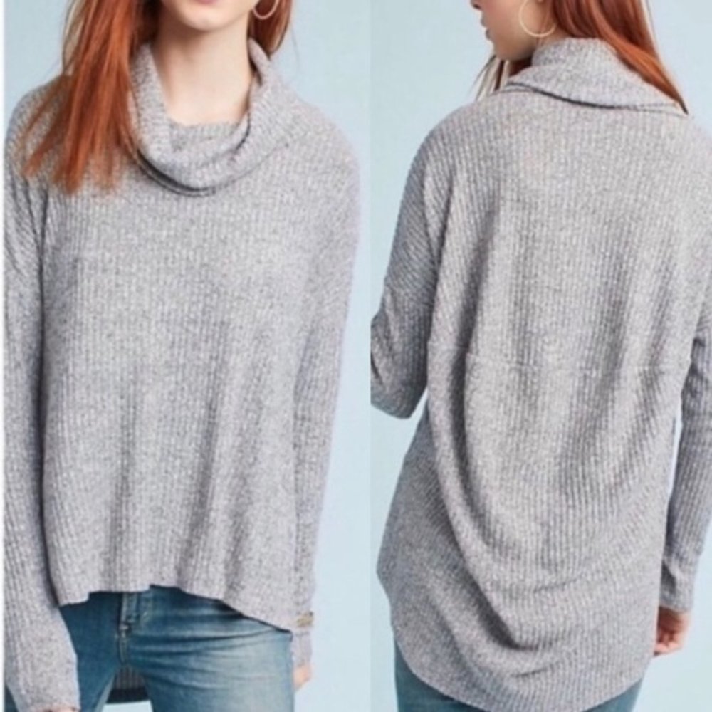 Saturday Sunday Anthropologie Cowlneck Top Ribbed